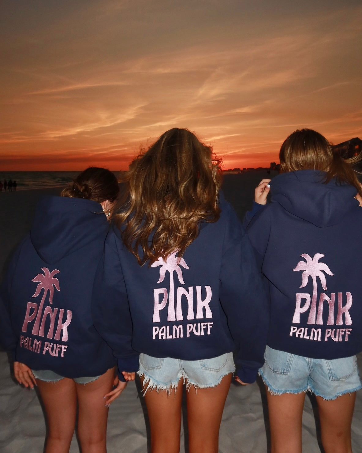 pink palm puff hoodie