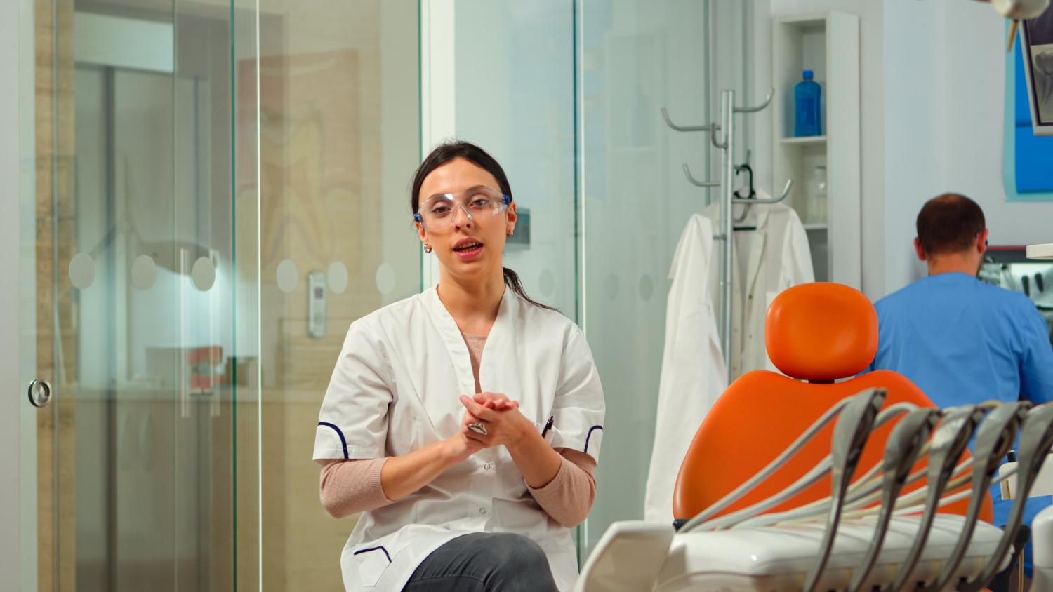 Private dentist in Birmingham treating a patient during a dental emergency.