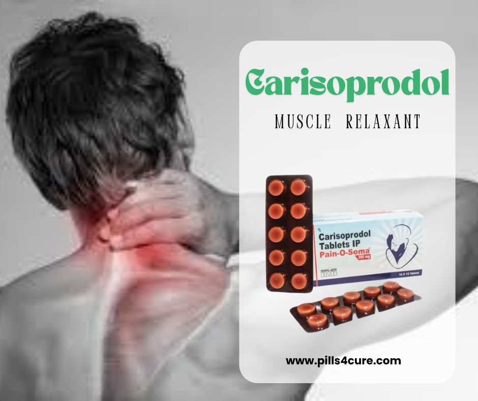 Pain O Soma 350mg (Carisoprodol) 10 tablet in blister pack for fast relief from soreness, stiffness muscles